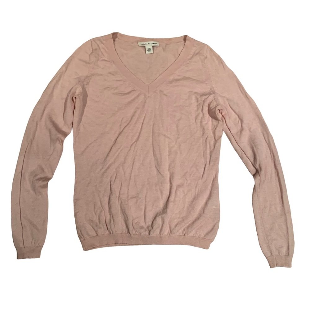 Banana Republic Silk Wool Blend Vneck Sweatshirt